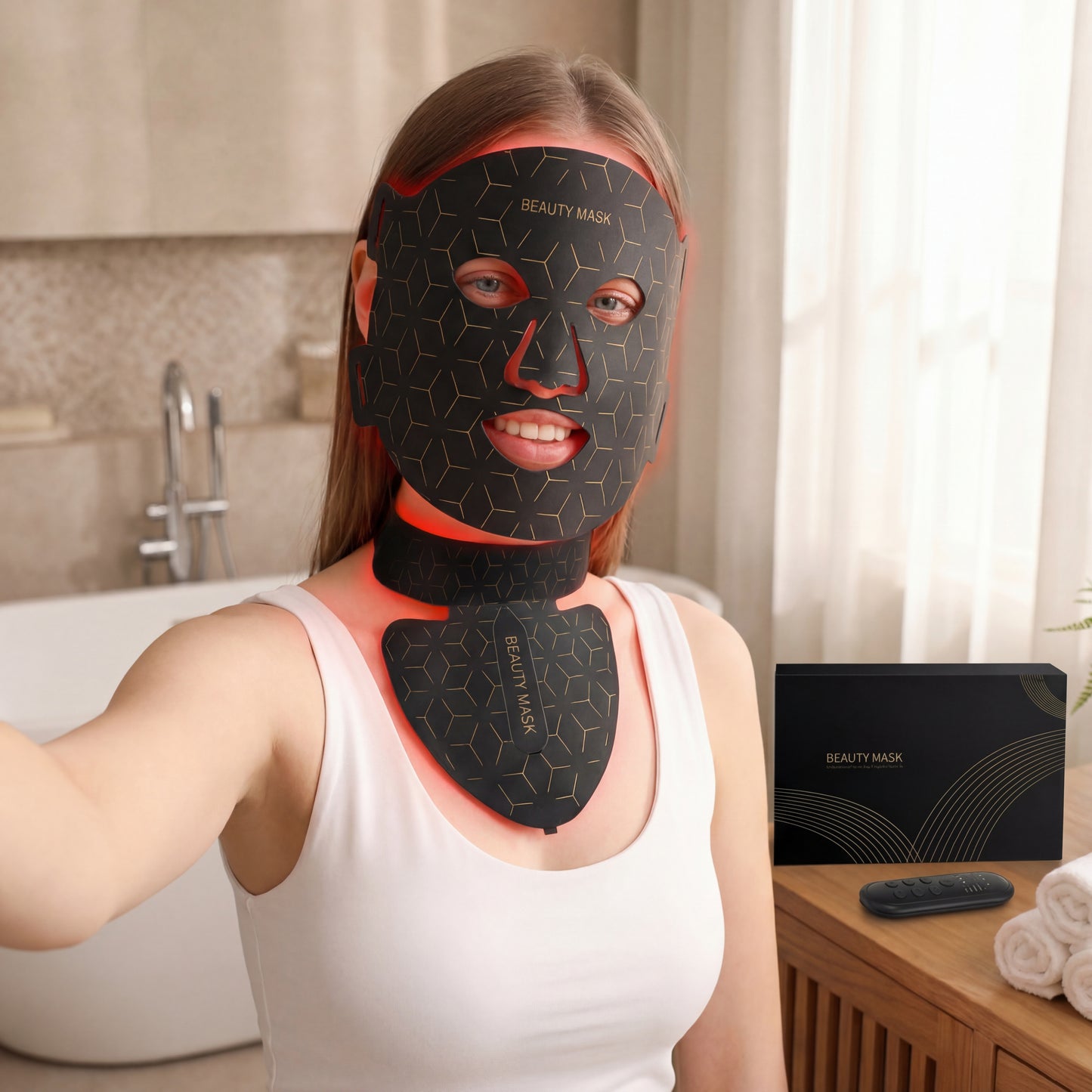 Red Light Mask and Neck Set